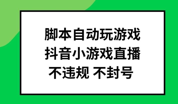 脚本自动玩游戏，抖音小游戏直播，不违规不封号可批量做【揭秘】-928网创