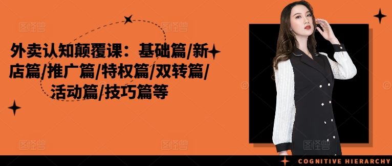 外卖认知颠覆课：基础篇/新店篇/推广篇/特权篇/双转篇/活动篇/技巧篇等-928网创