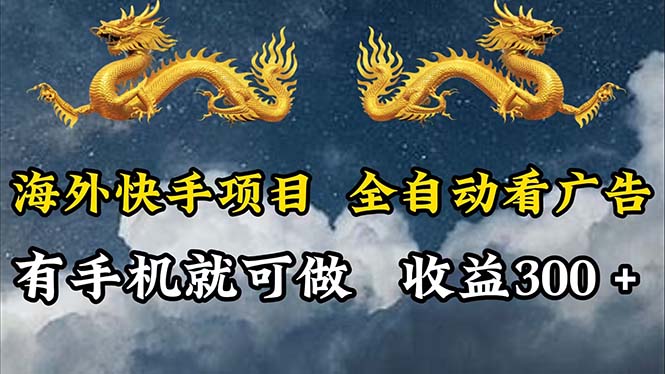 （12175期）海外快手项目，利用工具全自动看广告，每天轻松 300+-928网创