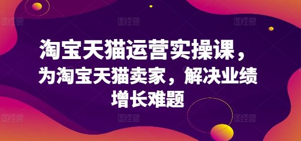 淘宝天猫运营实操课，为淘宝天猫卖家，解决业绩增长难题-928网创