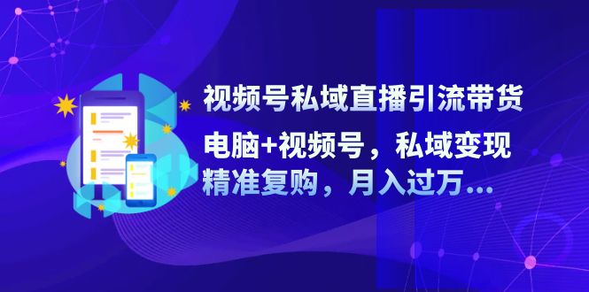 （12249期）视频号私域直播引流带货：电脑+视频号，私域变现，精准复购，月入过万…-928网创