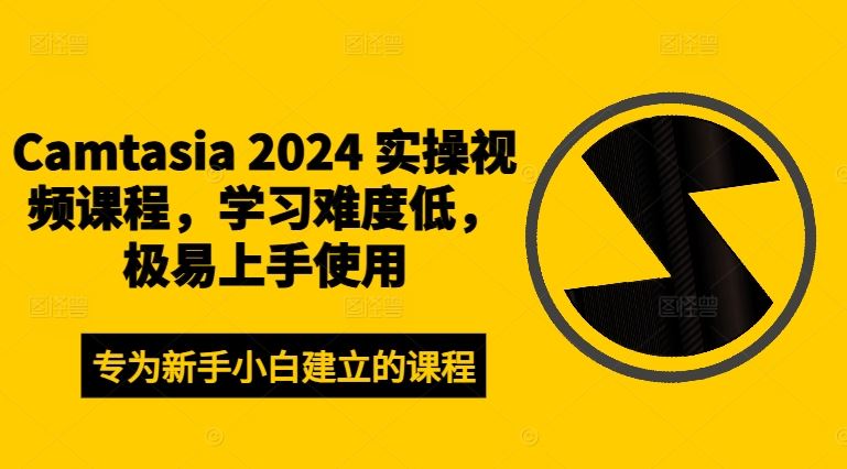 Camtasia 2024 实操视频课程，学习难度低，极易上手使用-928网创