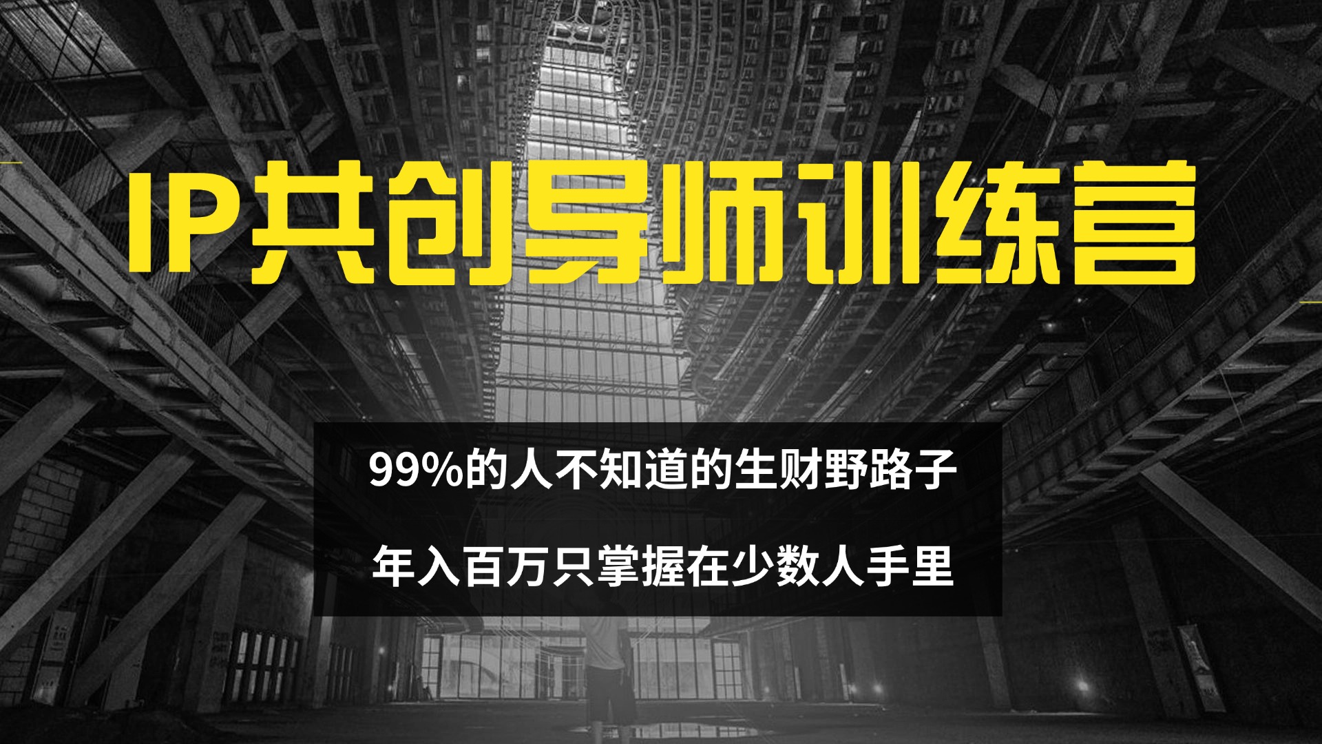 （12504期）IP共创导师训练营 99%的人不知道的生财野路子 只掌握在少数人手里-928网创