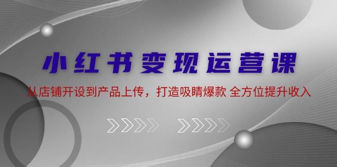 小红书变现运营课：从店铺开设到产品上传，打造吸睛爆款 全方位提升收入-928网创