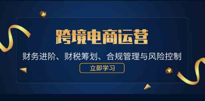跨境电商运营：财务进阶、财税筹划、合规管理与风险控制-928网创