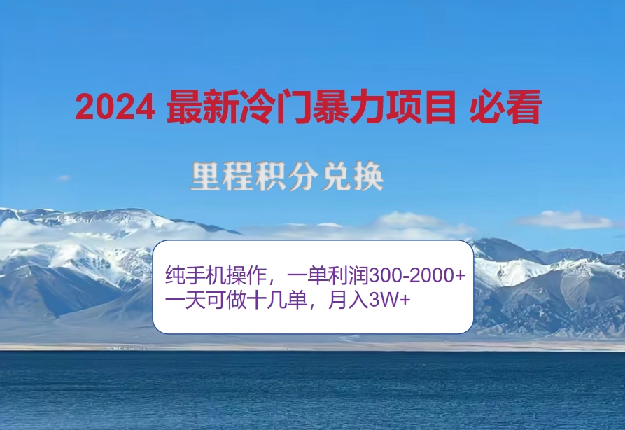 （12856期）2024惊爆冷门暴利！出行高峰来袭，里程积分，高爆发期，一单300+—2000…-928网创