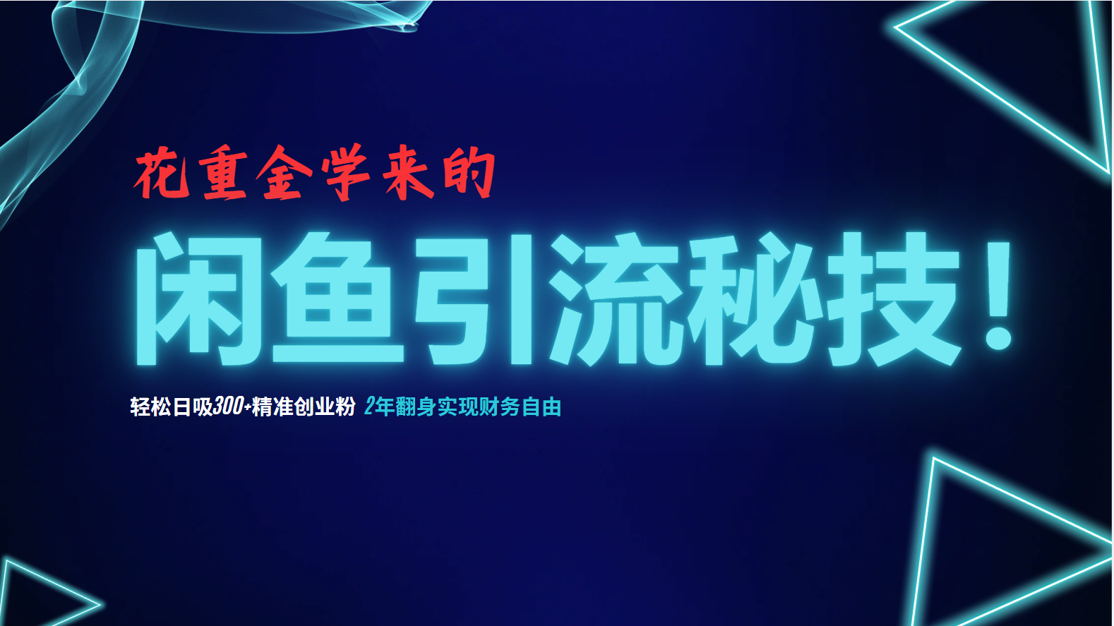 （12887期）花重金学来的闲鱼引流秘技！轻松日吸300+精准创业粉，每天躺赚5000+，2…-928网创