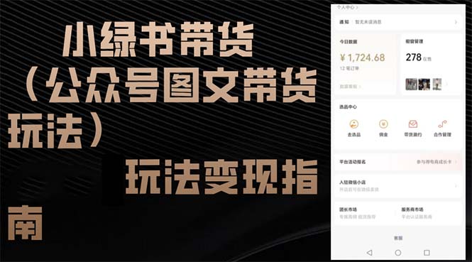 （12902期）小绿书带货（公众号图文带货玩法）玩法变现指南-928网创