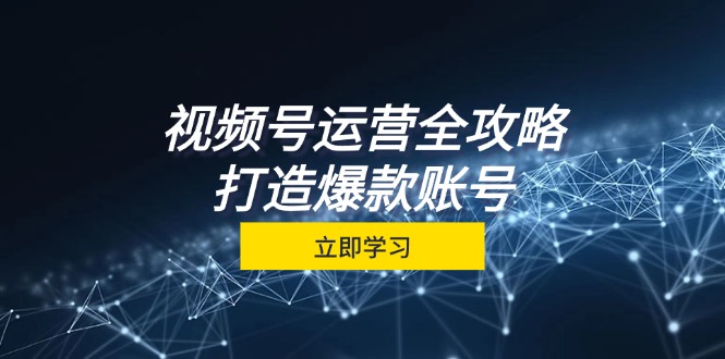 视频号运营全攻略，从定位到成交一站式学习，视频号核心秘诀，打造爆款账号-928网创