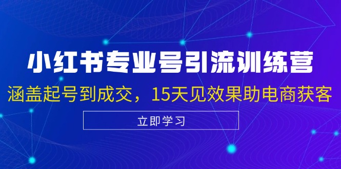 （13015期）小红书专业号引流陪跑课，涵盖起号到成交，15天见效果助电商获客-928网创