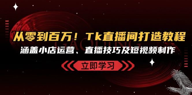（13098期）从零到百万！Tk直播间打造教程，涵盖小店运营、直播技巧及短视频制作-928网创