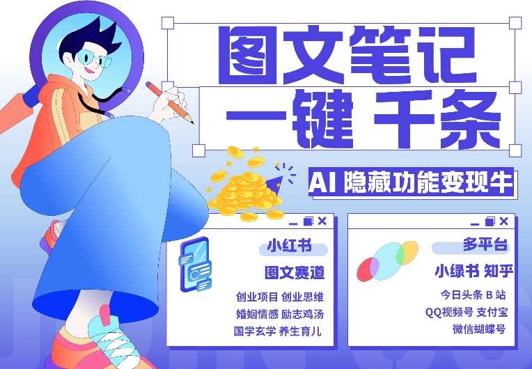AI隐藏功能，秒生笔记，1分钟产出几千条，教你玩赚小红书小绿书图文引流，变现3w-928网创