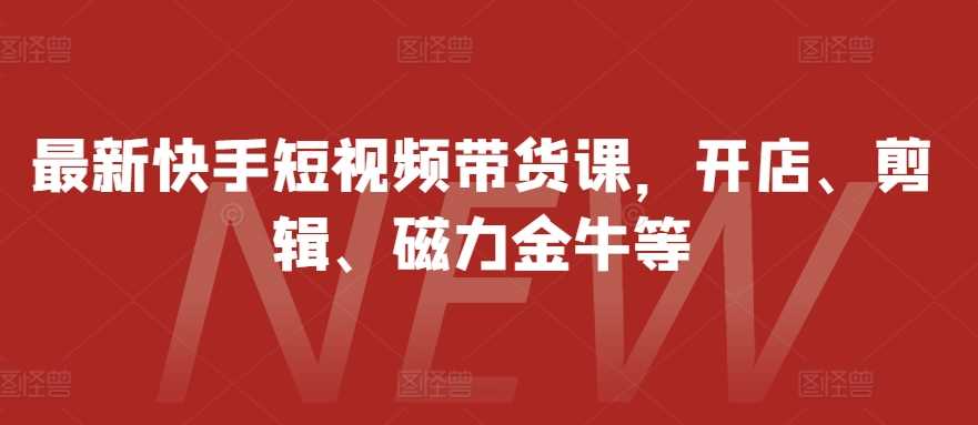 最新快手短视频带货课，开店、剪辑、磁力金牛等-928网创