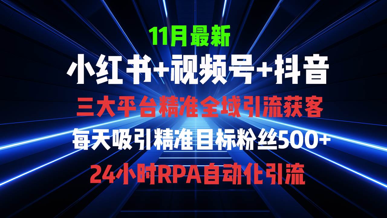 （13259期）全域多平台引流私域打法，小红书，视频号，抖音全自动获客，截流自…-928网创