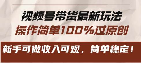 （13337期）视频号带货最新玩法，操作简单100%过原创，新手可做收入可观，简单稳定！-928网创