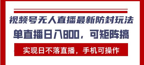 （13377期）视频号无人直播最新防封玩法，实现日不落直播，手机可操作，单直播日入…-928网创