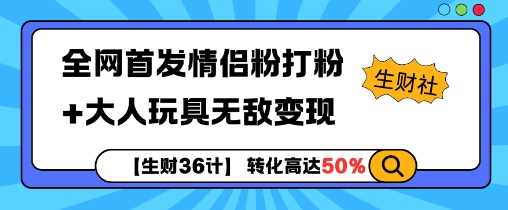 【生财36计】全网首发情侣粉打粉+大人玩具无敌变现-928网创
