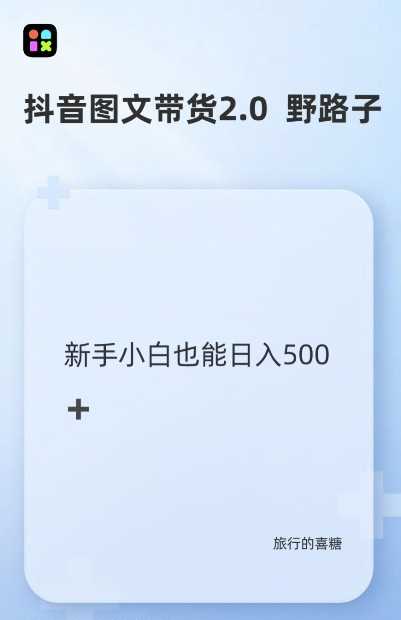 抖音图文带货野路子2.0玩法，暴力起号，单日收益多张，小白也可轻松上手【揭秘】-928网创